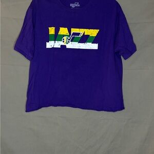 Purple Cropped Jazz Graphic T-Shirt